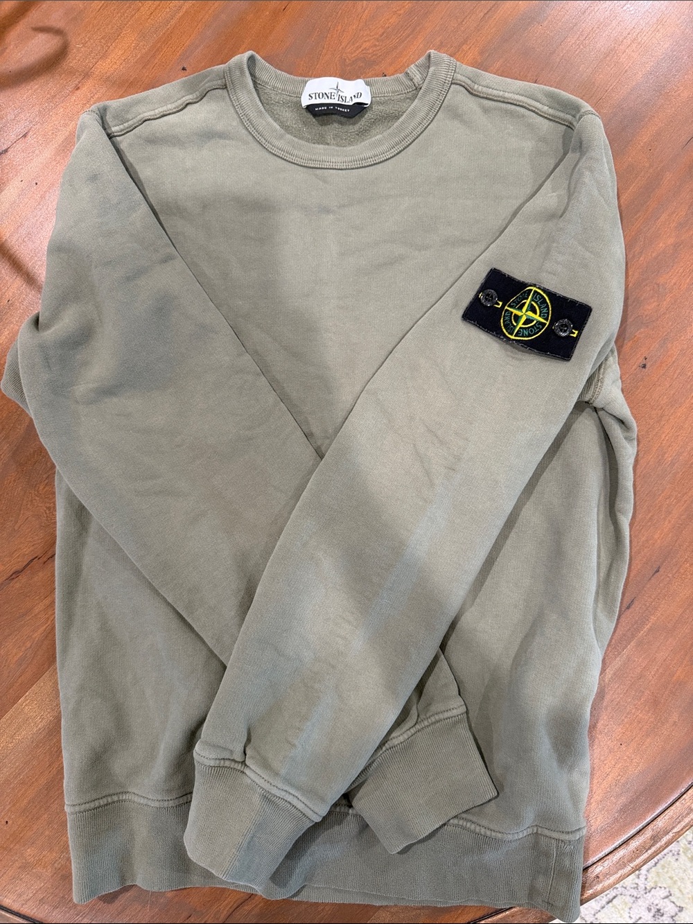 Stone Island Olive Green Crewneck Sweatshirt